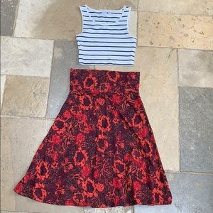 Red and Black Patterned Skirt